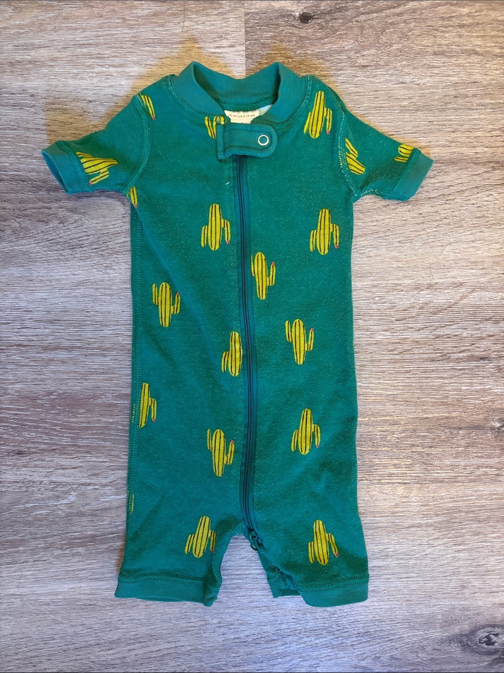 Hanna Andersson Short-Sleeve Cactus Zip Onesie